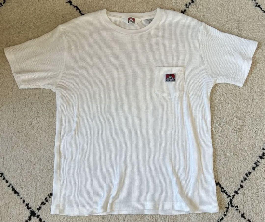BEN DAVIS（ベンデイビス）ホワイト リブ編みワッフル Tシャツ Lサイズ