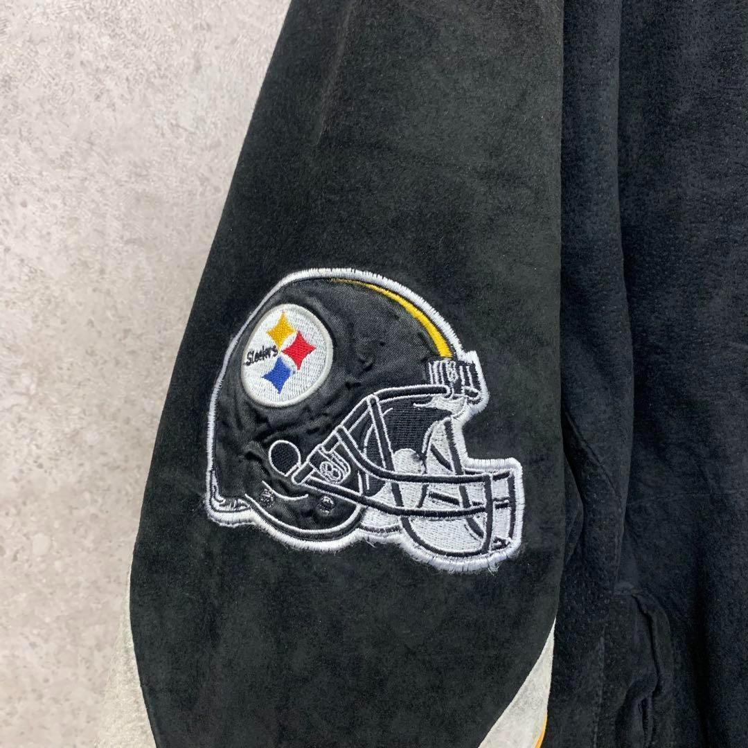 【希少XL☆US輸入90s】NFLスティーラーズ 両面刺繍レザージャケット