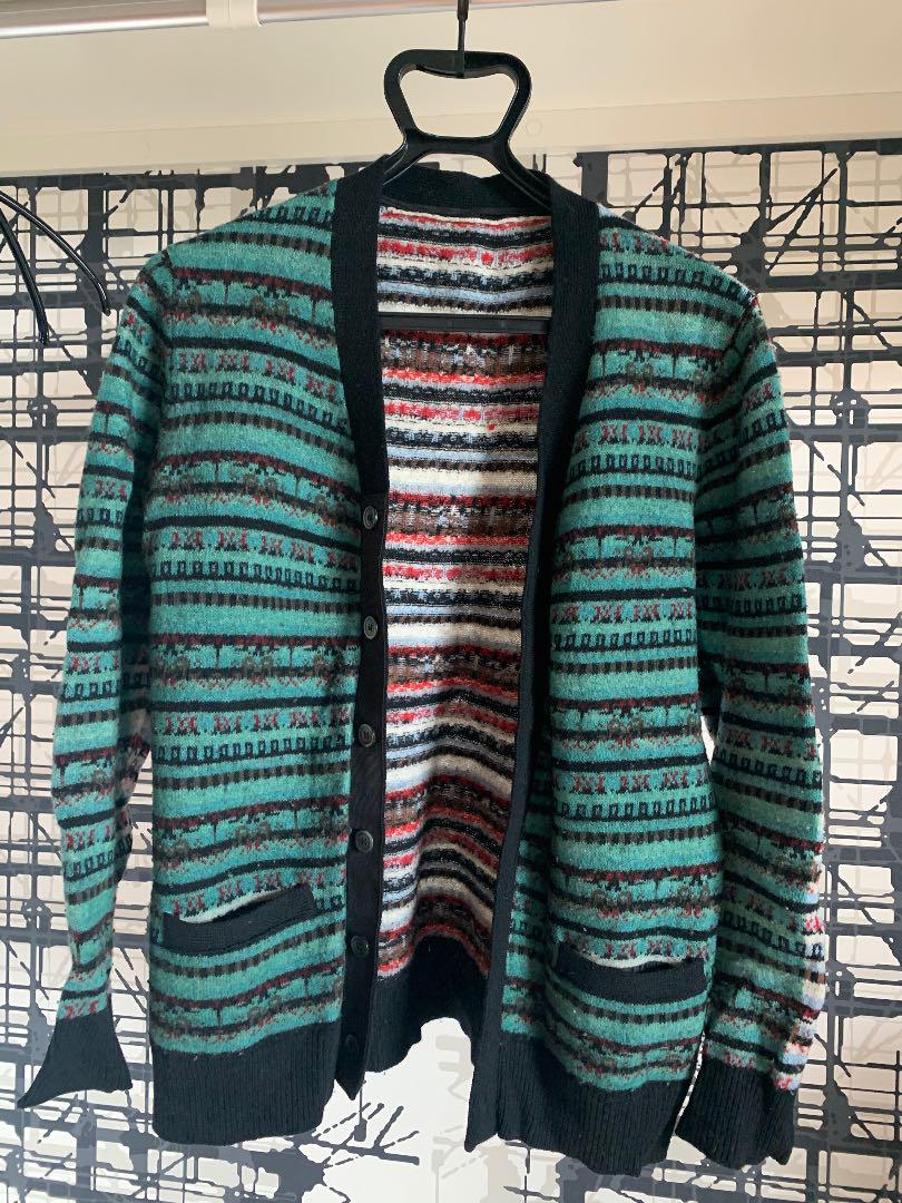 sacai スプレープリント ニット カーディガン S トップス