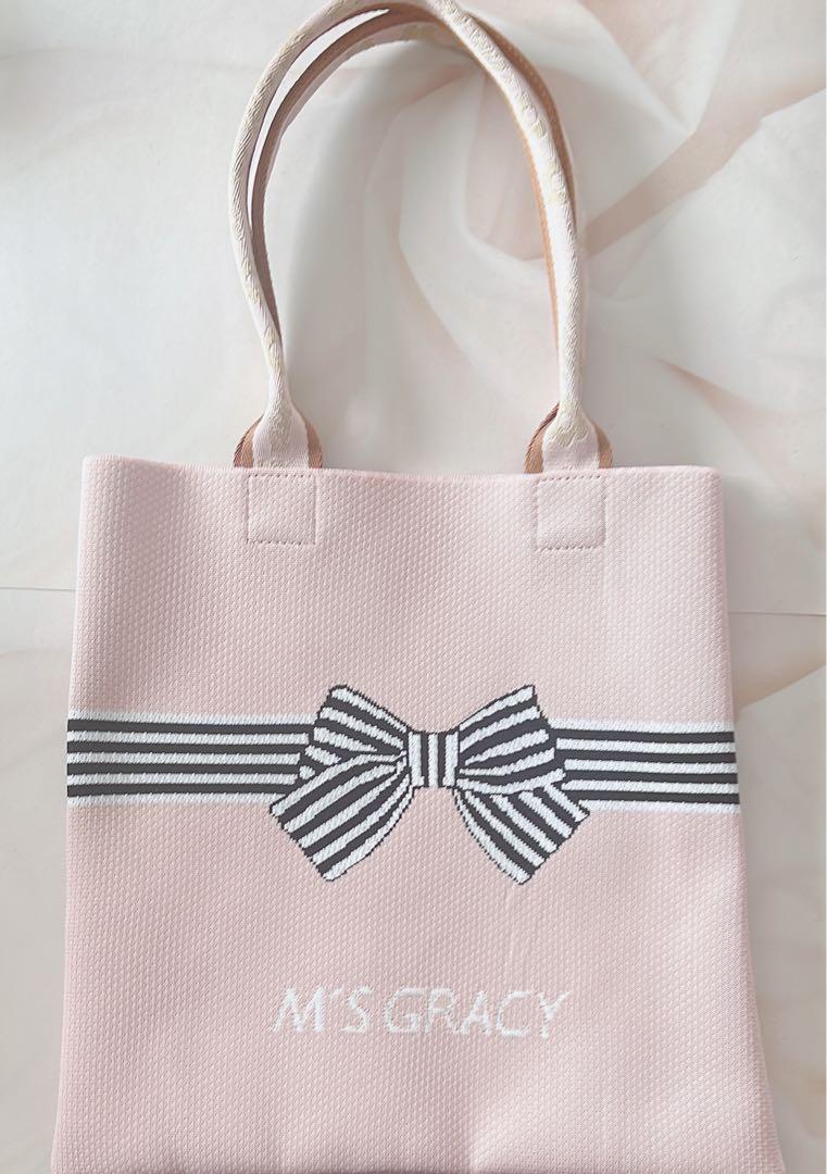 メルカリ便変更♡新品♡エムズグレイシー♡リボン付きトートバッグ ピンク リボン付きトートバッグ | msgracy