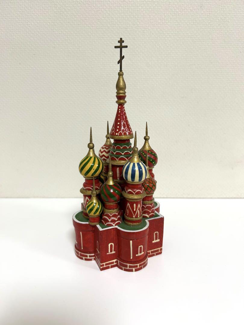 ロシア雑貨　聖ワシリイ大聖堂　木製オーナメント　インテリア雑貨　置物　オブジェ