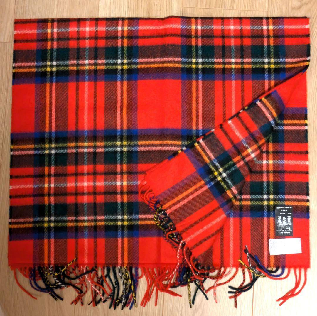新年セール　新品　Johnstons of Elgin チェック柄ストール