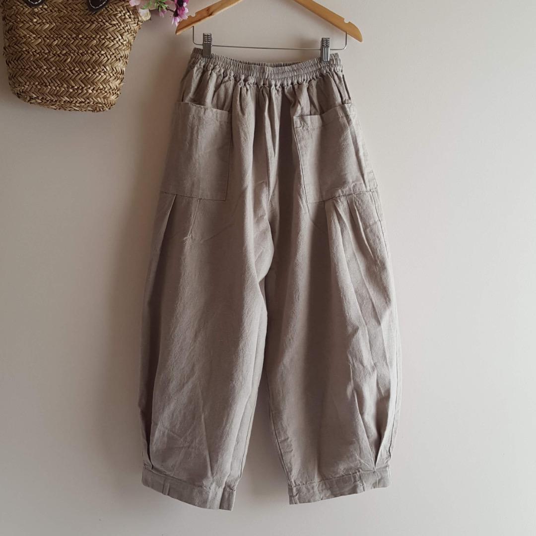 新品　SM2☆グリーン／裾タックパッチポケットパンツ