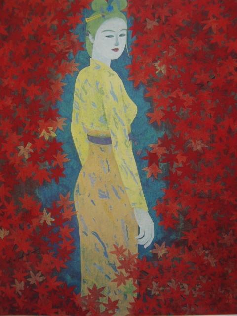鈴木靖将、【何処へ】、新品高級額 額装付、日本画 希少画集画 状態良好