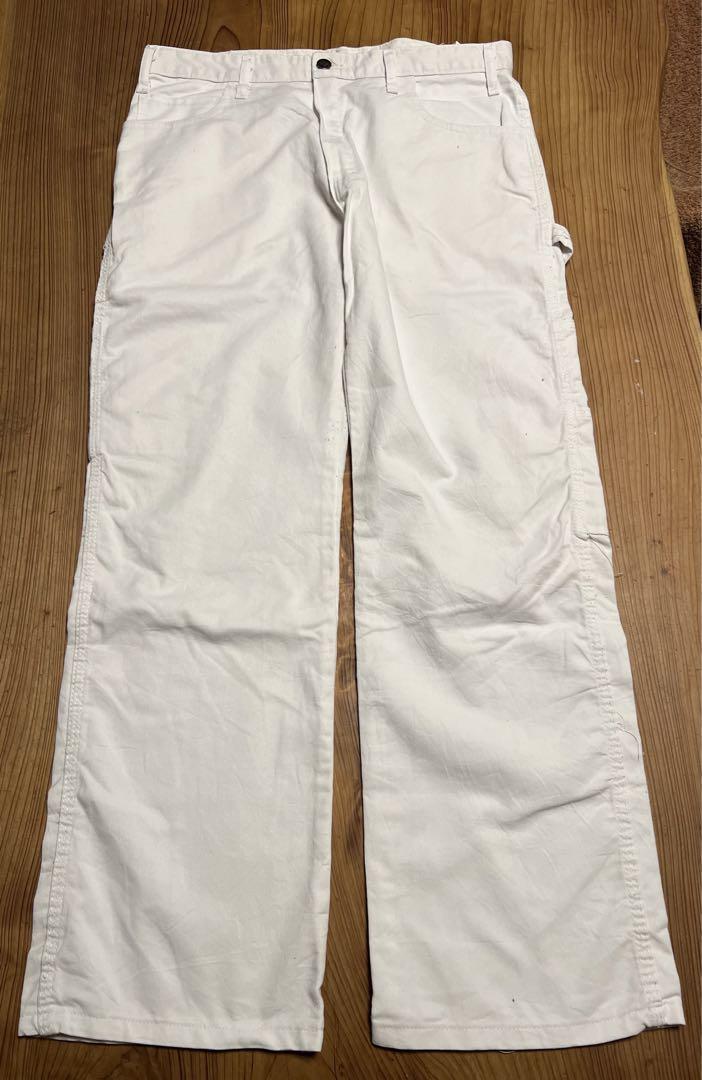 32×30 Dickies FLAX ディッキーズ ホワイト ペインターパンツ