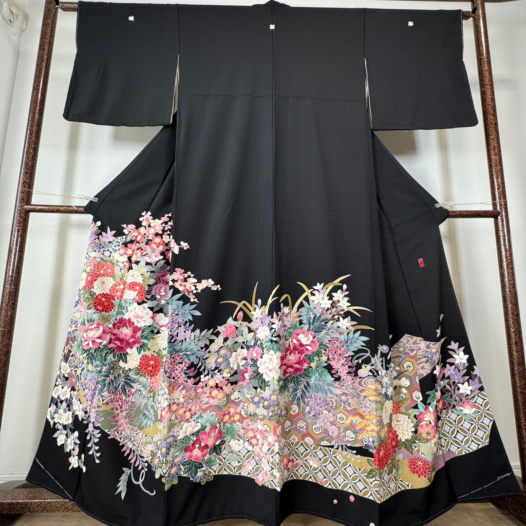 しつけ付き 正絹 着物 和装 現代 黒留袖 161裄66 本加賀友禅 森田耕三 しつけ付き 正絹 着物 和装 現代 黒留袖 161裄66 本加賀友禅 森田耕三