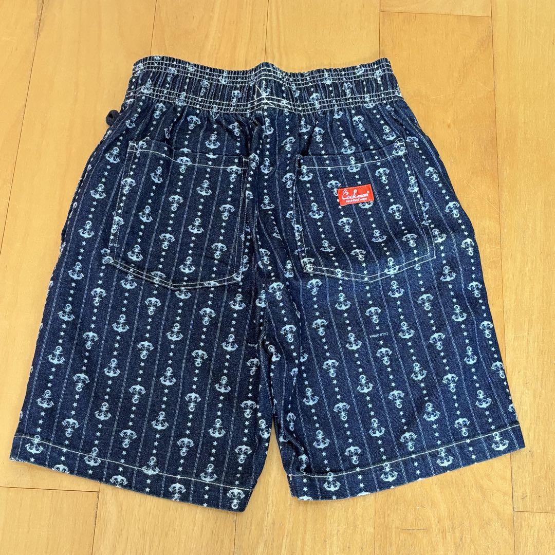 新品　クックマン　Anchor Stripe Denim ハーフショートパンツM