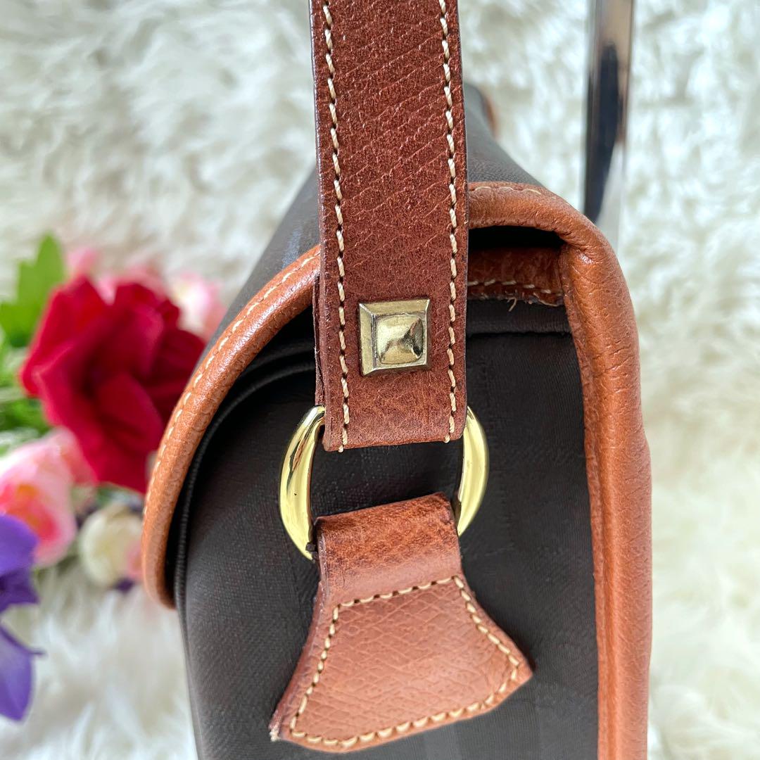 LONGCHAMPロンシャンブラウンシャドーチェック柄ショルダーバッグ LONGCHAMPロンシャンブラウンシャドーチェック柄ショルダー