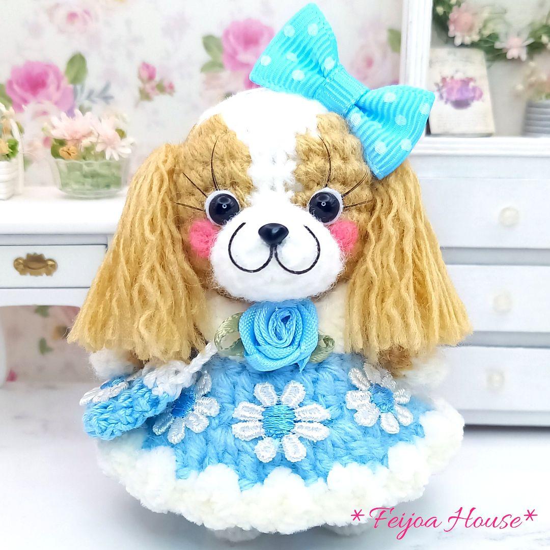 【予約済】ハンドメイド作品 キャバリア ビーズ あみぐるみ3匹 編みぐるみ キャバリアの通販 by み＊アル's shop｜ラクマ