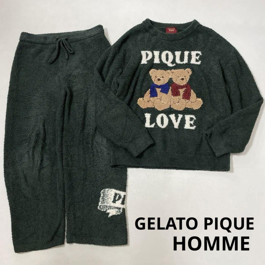 gelatopiqué＊holidayジェラートベアセットアップ ジェラート ピケHOMME【HOLIDAY】 ベアジャガード セットアップM