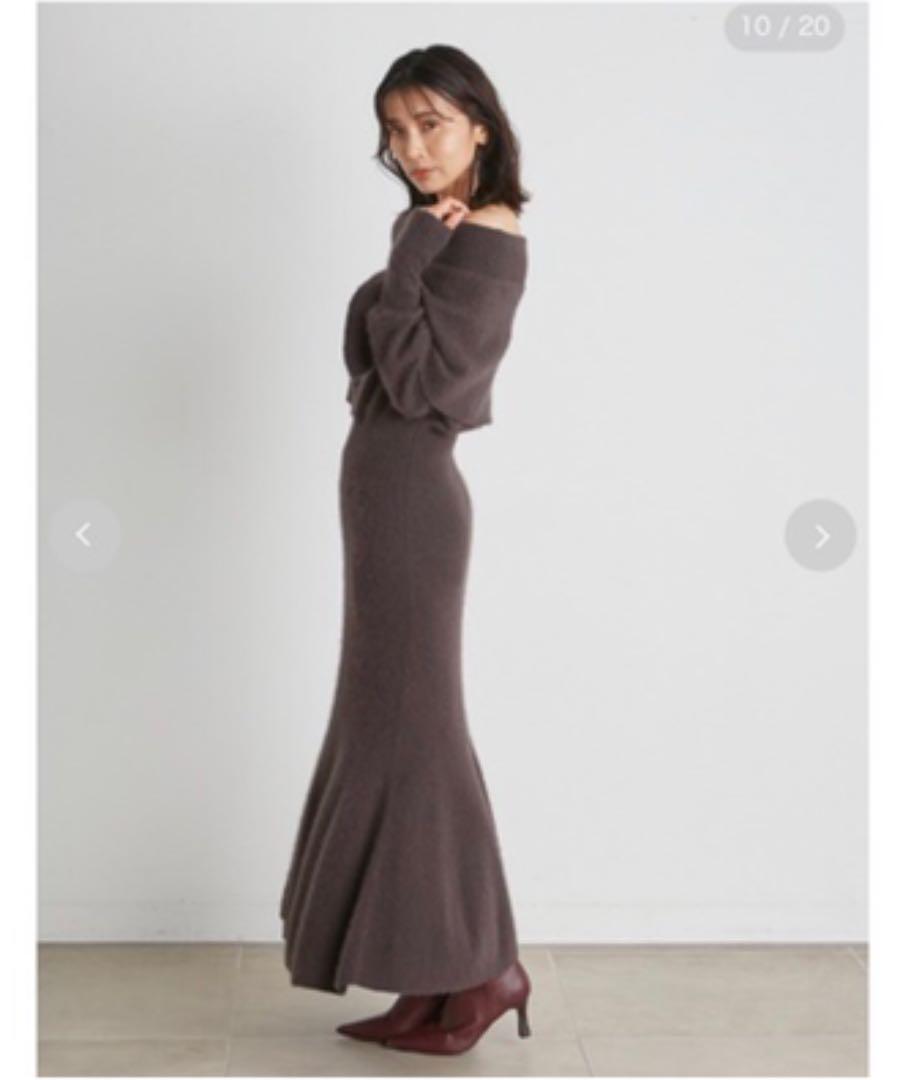 再入荷通販 大人気 スリットショールオフショルワンピース 8xbi0-m68535180750 snidel 最安価格