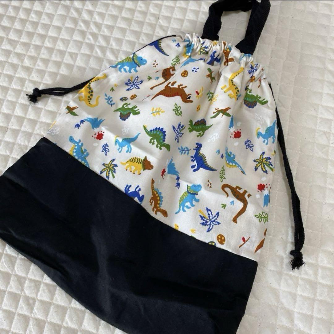 恐竜×黒デニム　入園入学グッズ5点セット　ハンドメイド　男の子　ダイナソー 恐竜×黒デニム 入園入学グッズ5点セット ハンドメイド 男の子