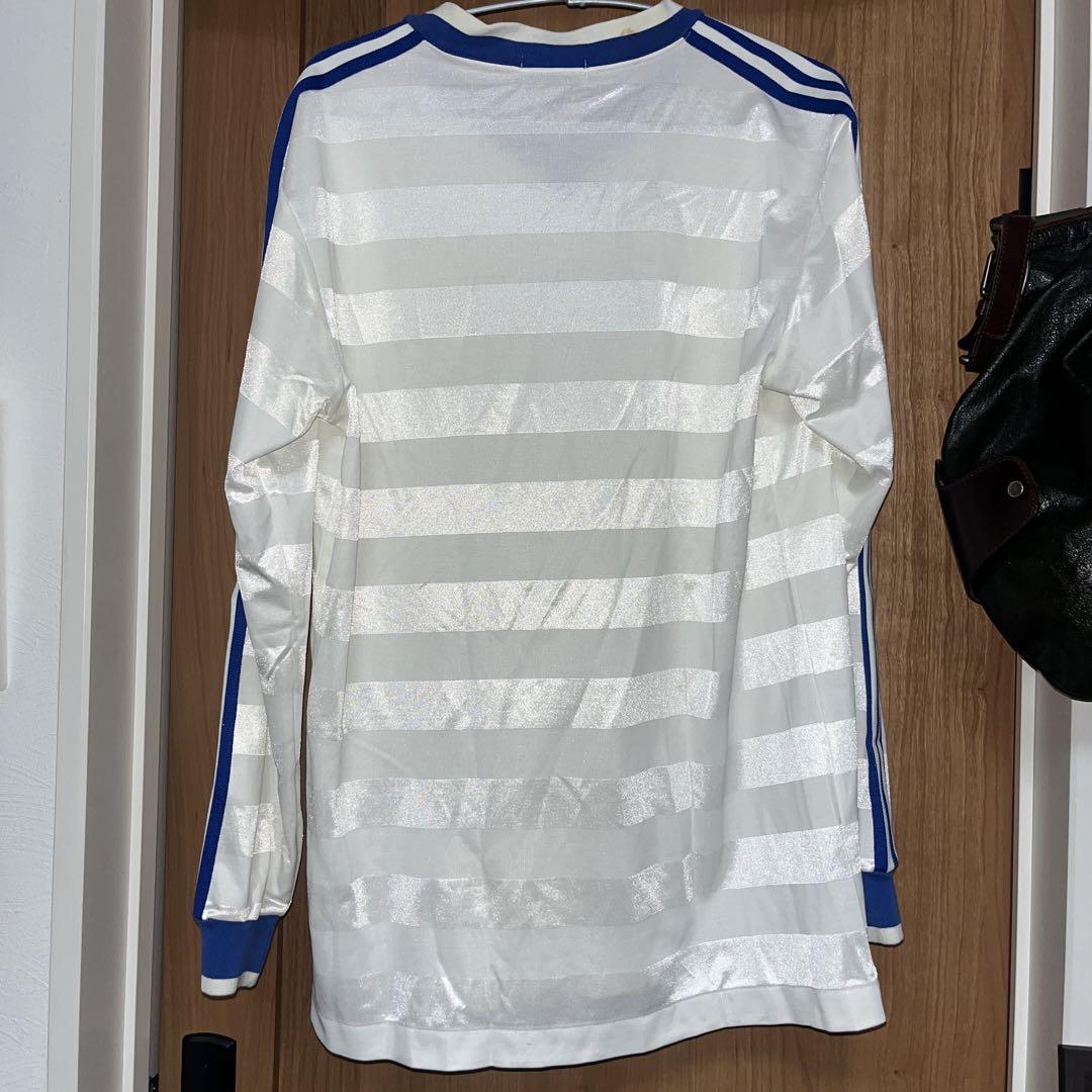 adidas ストライプ 長袖シャツ レア　90s デサント製