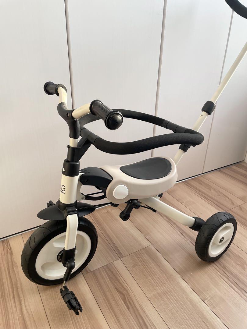 三輪車 ベージュ 手押し 折りたたみ ペダル取り外し