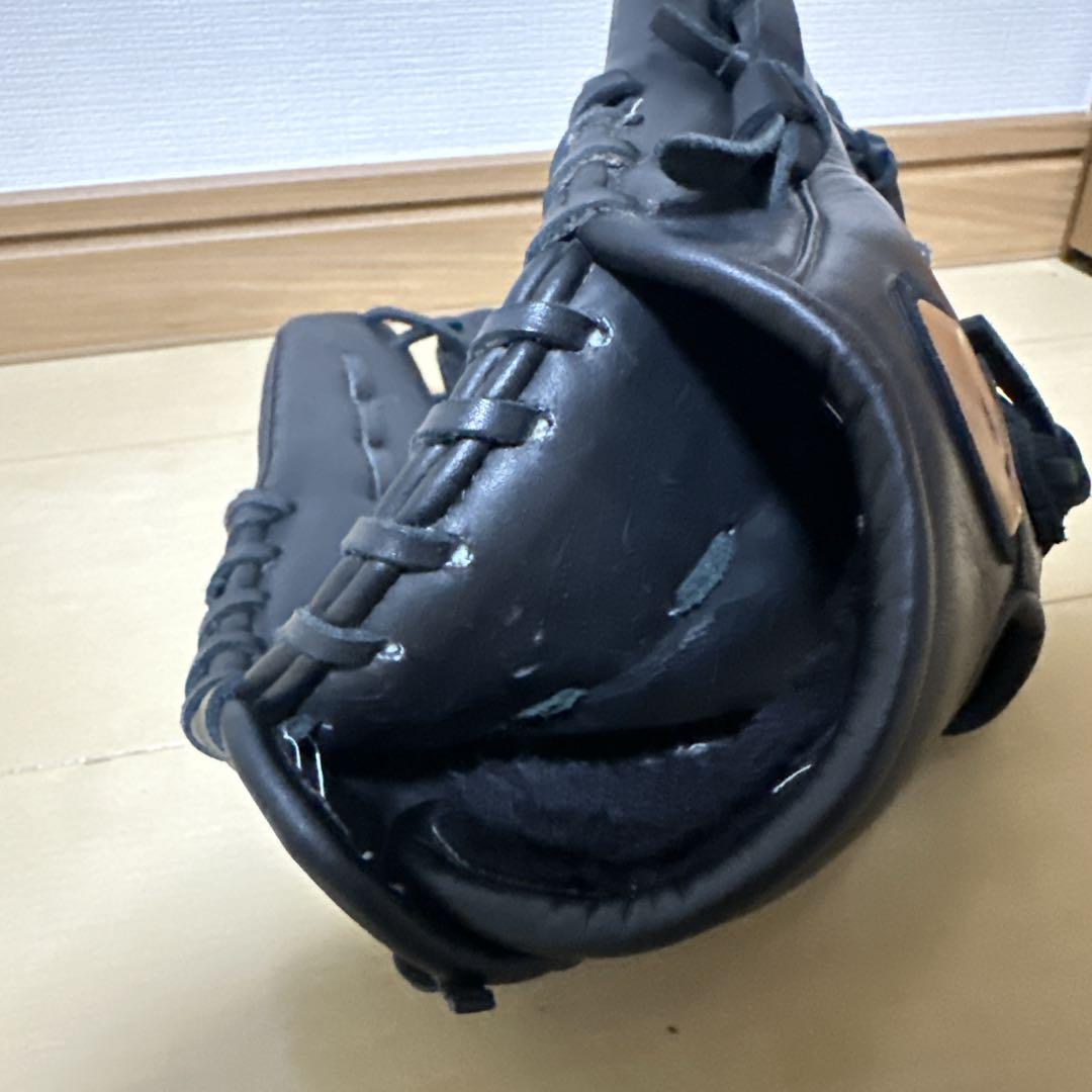 asics 左投げ 大人 軟式 外野用グローブ ブラック