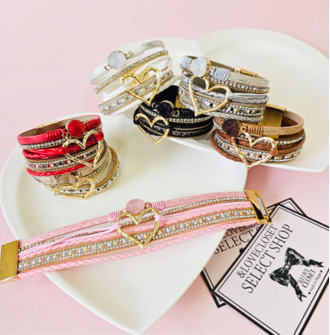 ＆LOVE CLOSET ハートモチーフのコードブレスレット - メルカリ