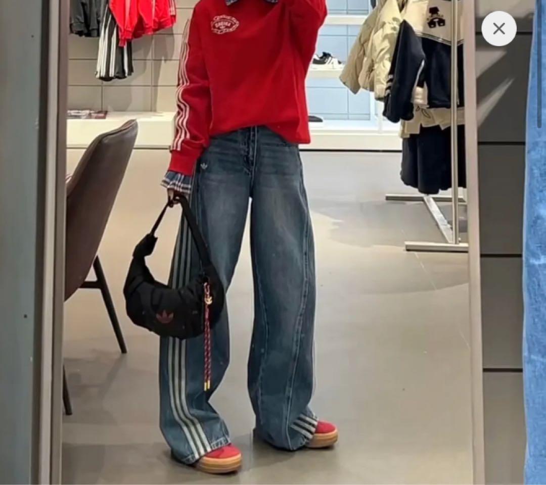日本未発売 海外限定 adidas アディダス ルーズデニム パンツ 25