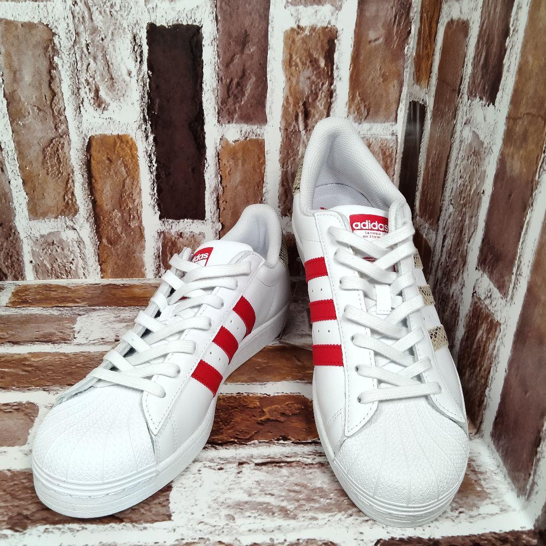 【未使用】adidas superstar（27.5）スニーカー　赤　白
