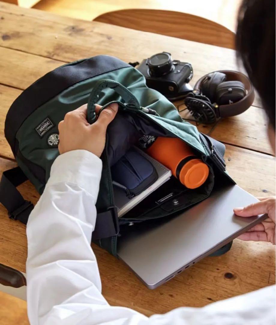 PORTER x STARBUCKS Coffee ドラムバッグ Lサイズ　緑 テレビで話題】 ポーター x スターバックス ドラムバッグ porter