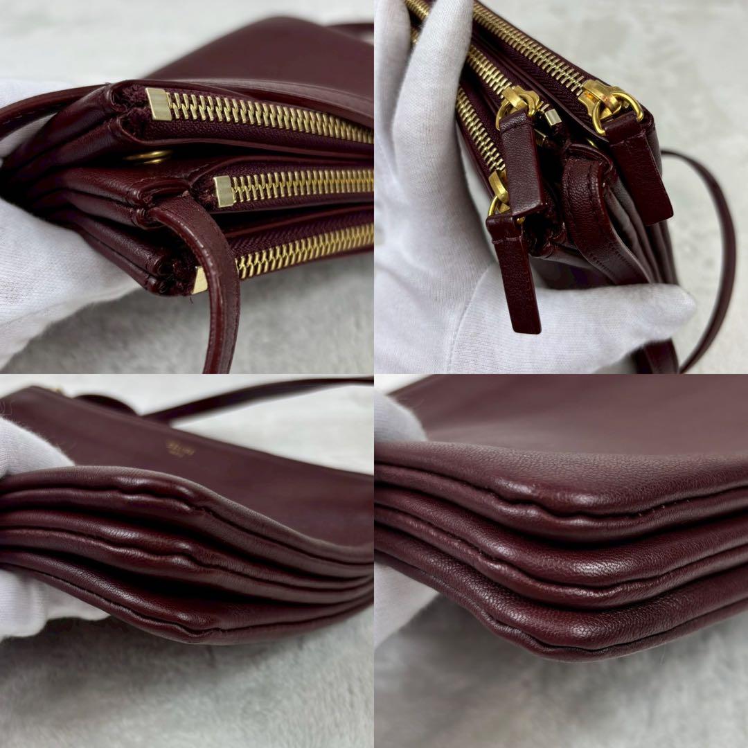 美品 CELINE セリーヌ トリオ ラージ ショルダーバッグ フィービー期