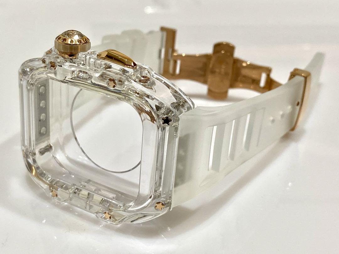 クリア★アップルウォッチバンド ラバーベルト カバーApple Watch0@2