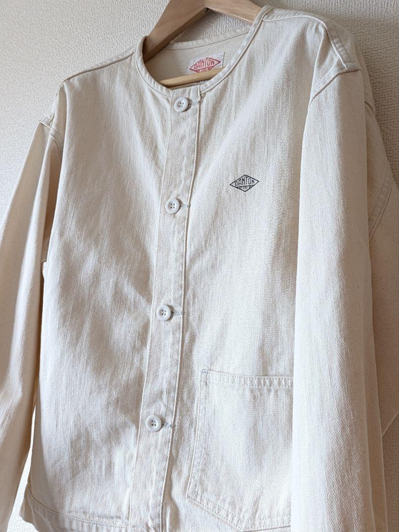 美品❣❣　DANTON デニムノーカラージャケット