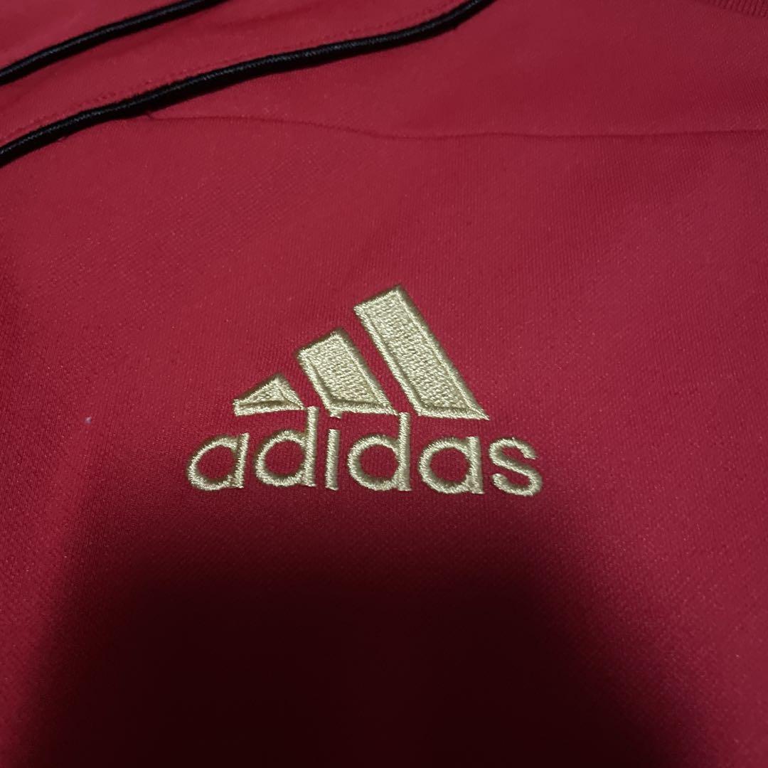 美品　adidas acミラン スウェット　刺繍ロゴ　ジャージ　古着　サッカー