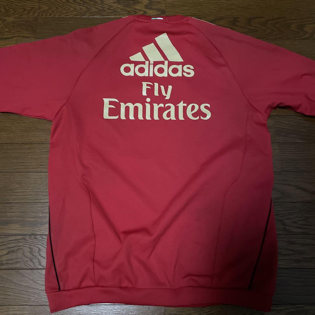 美品　adidas acミラン スウェット　刺繍ロゴ　ジャージ　古着　サッカー