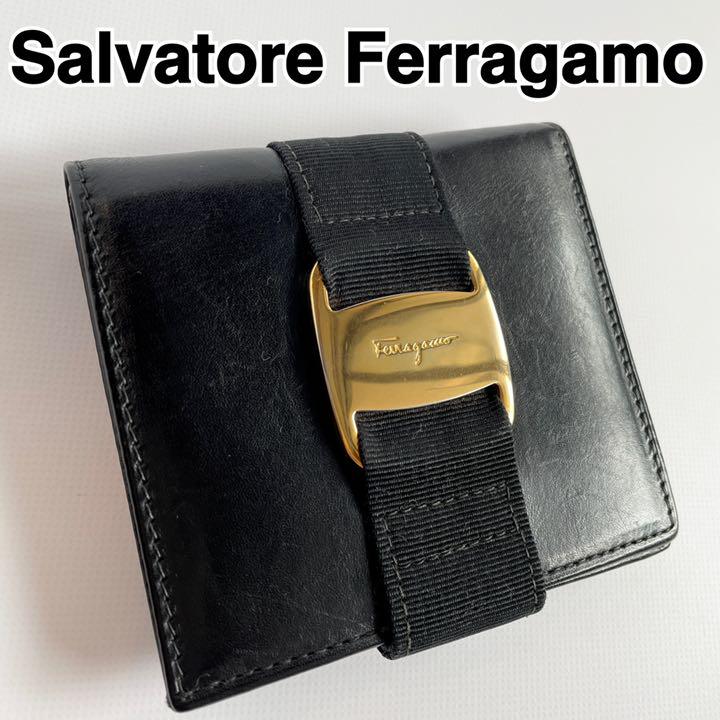 美品✨サルヴァトーレフェラガモ ヴェラリボン 二つ折り財布 ウォレット 黒 当店限定販売 美品✨サルヴァトーレフェラガモ ヴェラリボン 二つ折り財布 ウォレット 黒 当店限定販売
