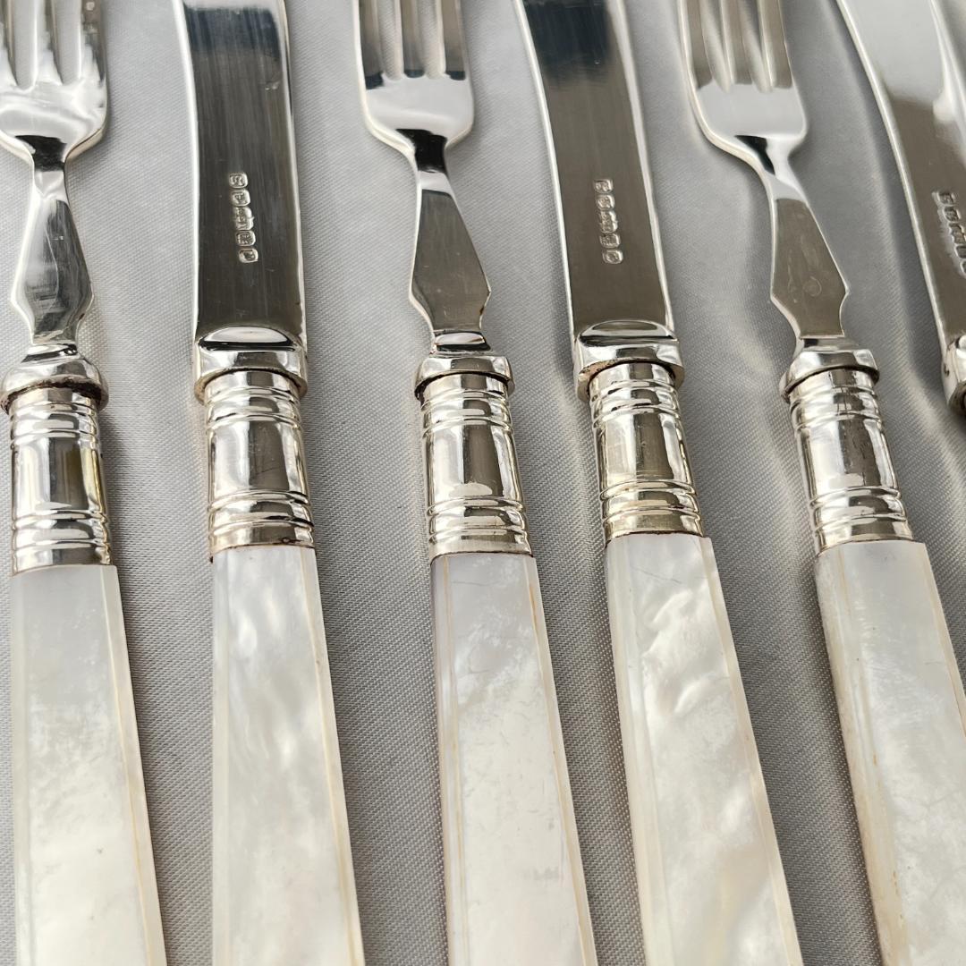 【I S Greenberg】【白蝶貝】デザート / フルーツセット ケース 【I S Greenberg】【白蝶貝】デザート / フルーツセット ケース