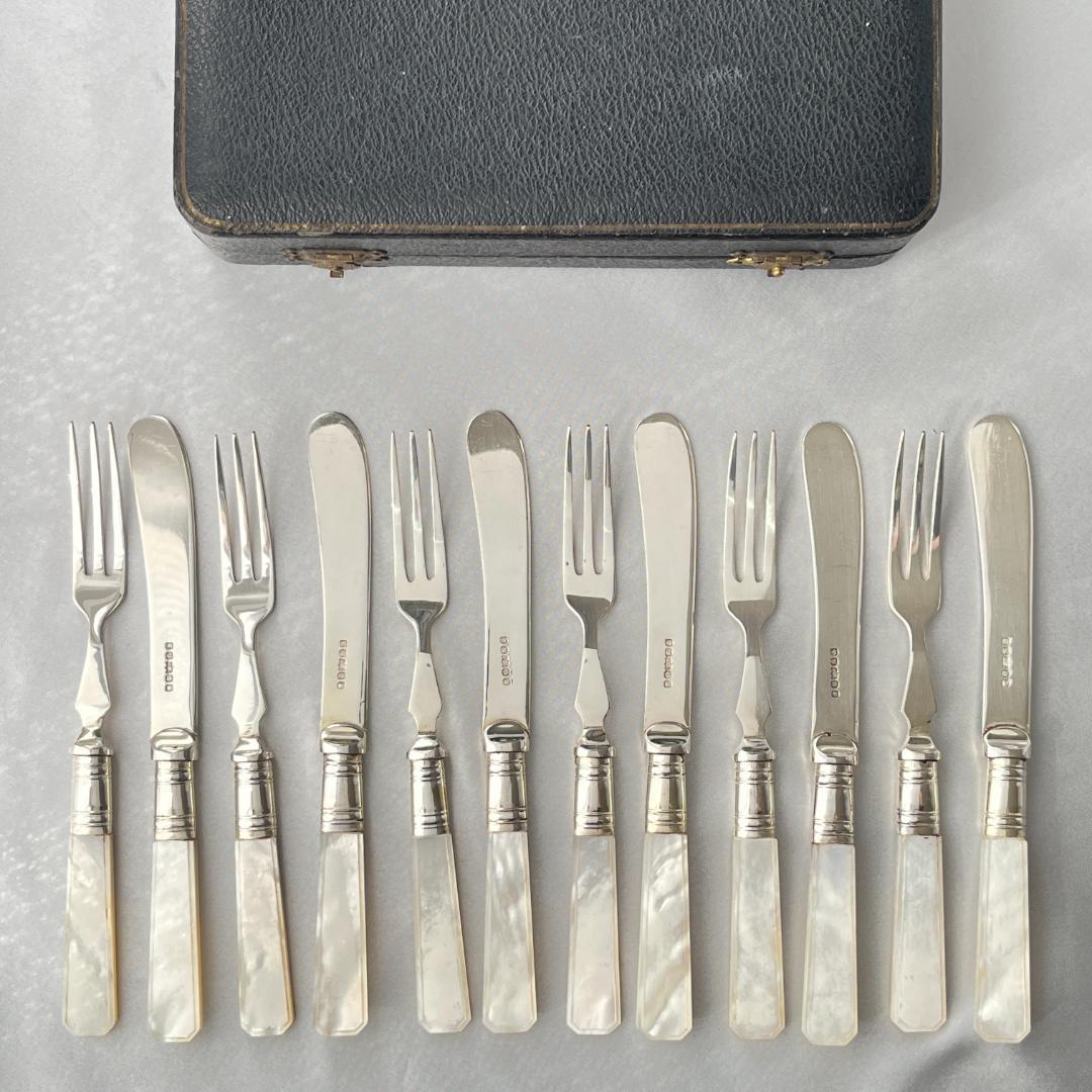 【I S Greenberg】【白蝶貝】デザート / フルーツセット ケース 【I S Greenberg】【白蝶貝】デザート / フルーツセット ケース