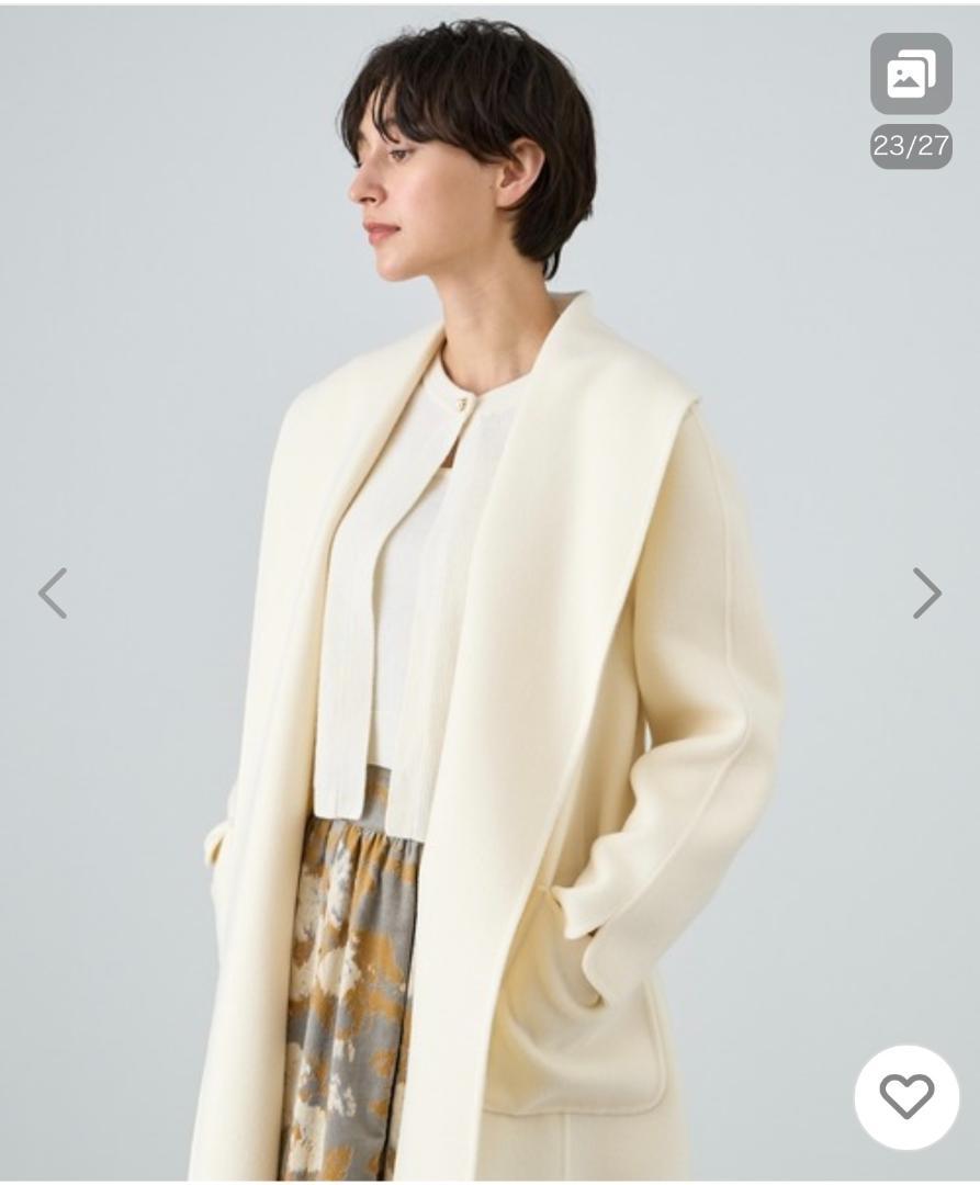 < 新品未使用 ANAYI シャルムビーバーショールカラーコート サイズ36 >