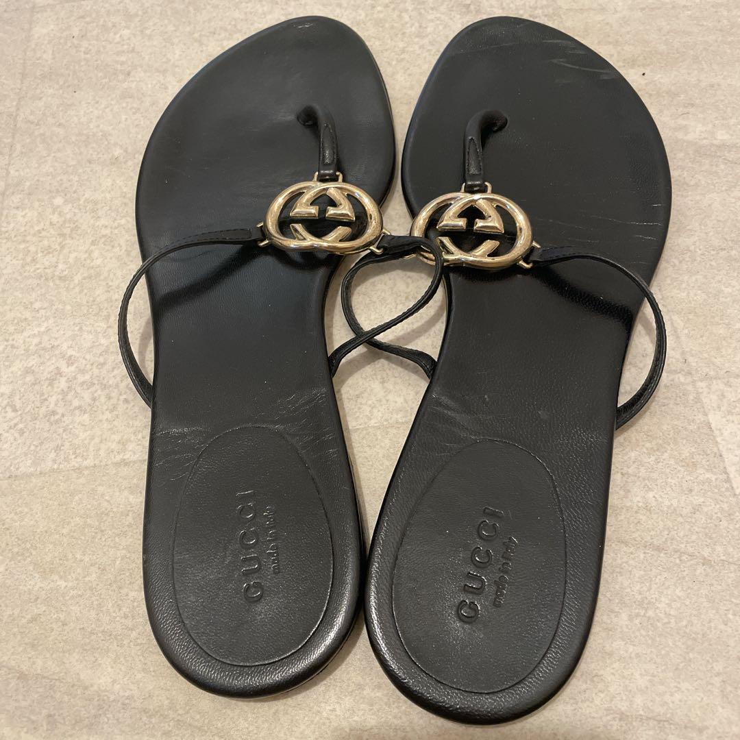 k*4様 GUCCI サンダル ブラック レザー k*4様 GUCCI サンダル ブラック レザー