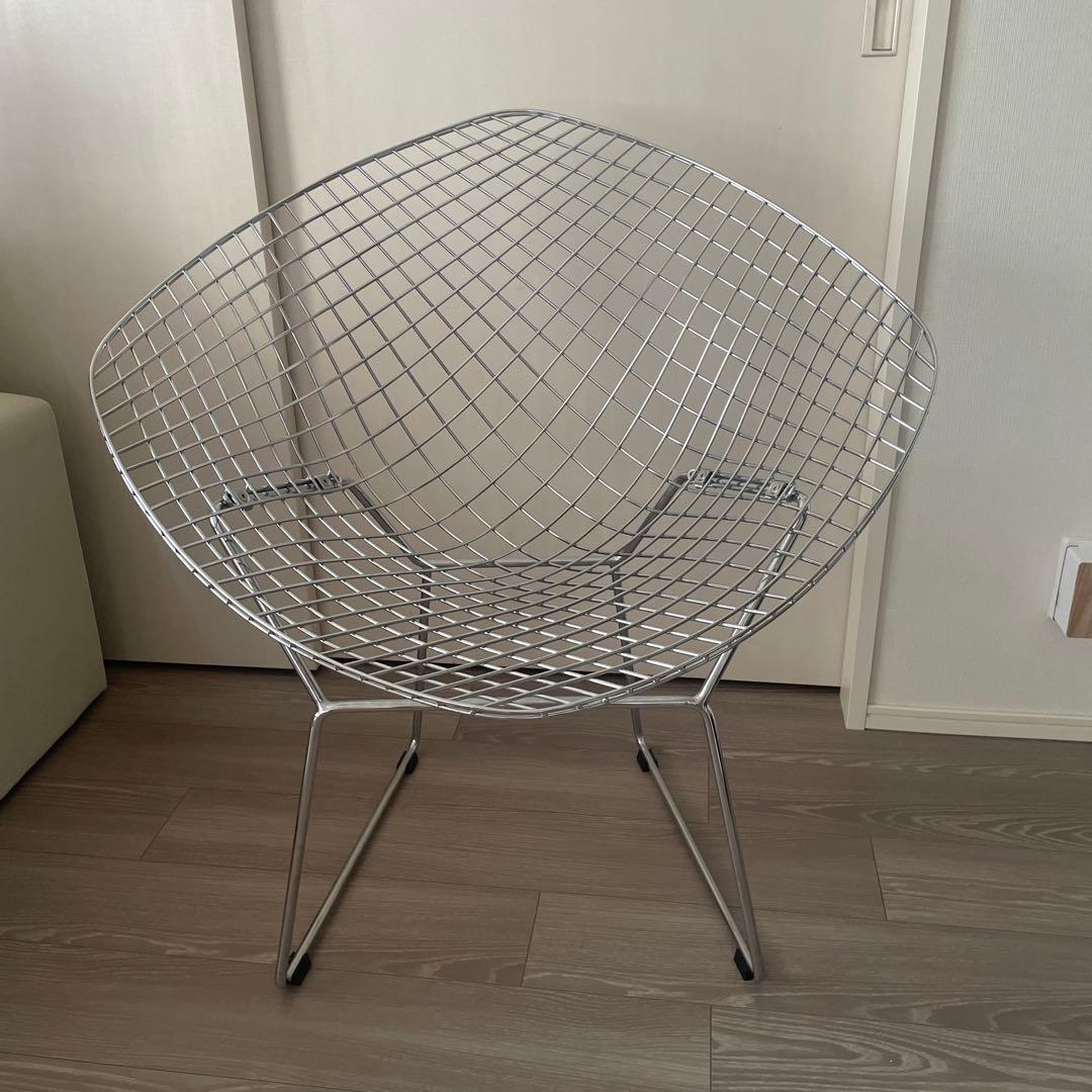 ダイヤモンドチェア　ワイヤーチェア　シルバー　名品チェア