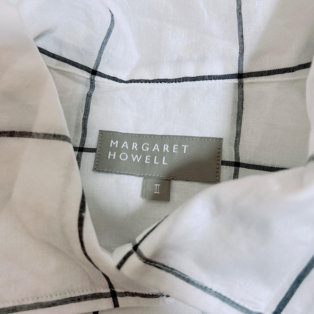MARGARET HOWELL コットンリネン チェック シャツ - メルカリ