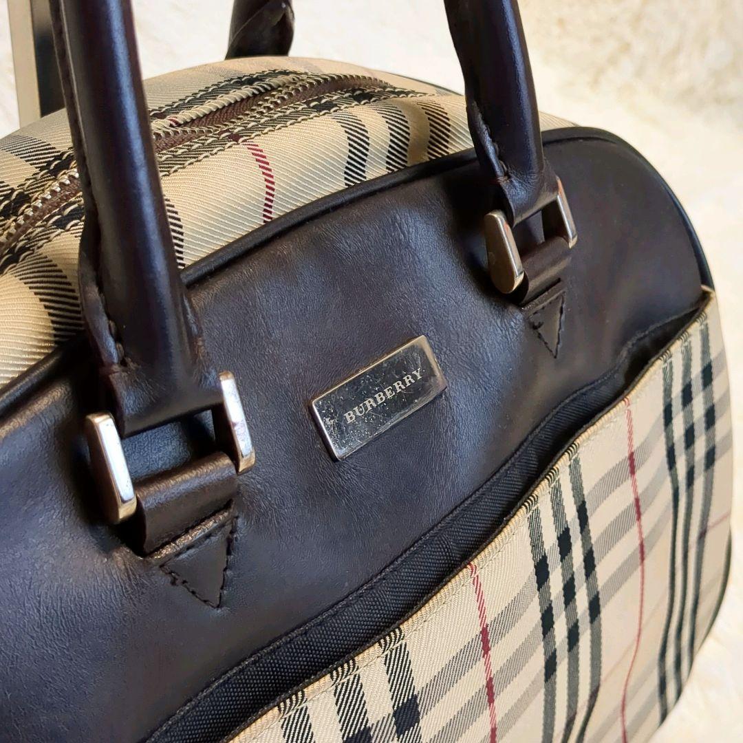 BURBERRY 美品 バーバリー ノバチェック キャンバス/レザー ミニ