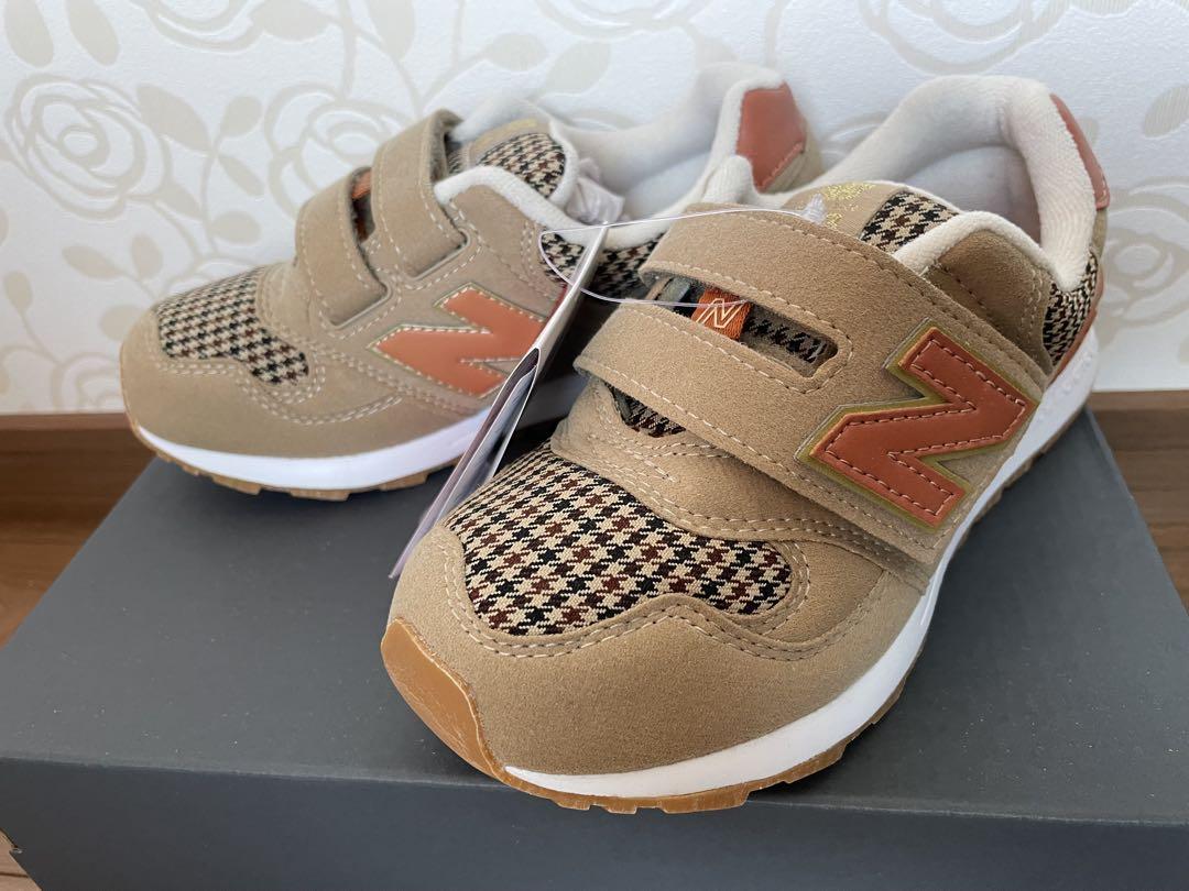 New Balance ベージュ チェック柄 スニーカー19.5-オーダー