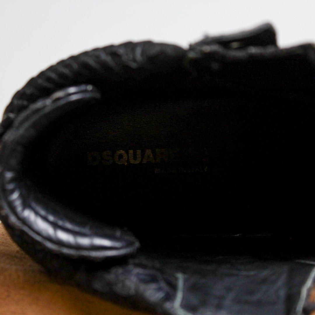 【美品】DSQUARED 2 パイソンレザー フロントジップ スニーカー ハイ