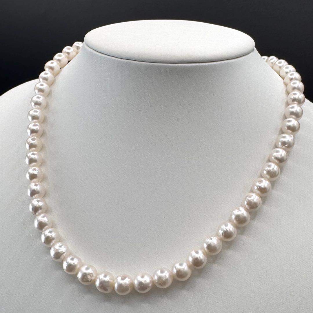 テリ強 本真珠　パール　アコヤ あこや ネックレス 約7.5mm 美品 テリ強】本真珠 パール アコヤ ネックレス 約7.5mm - メルカリ