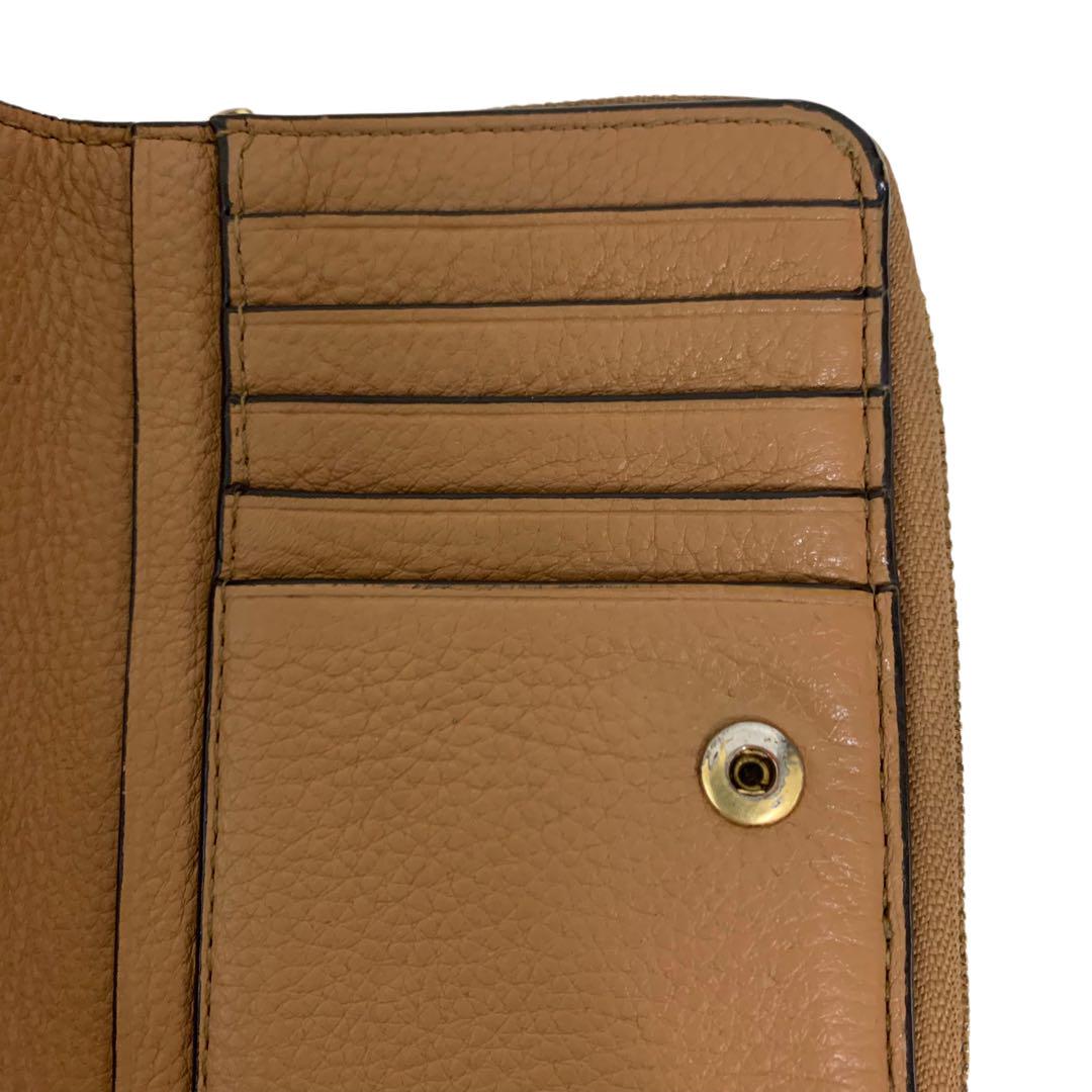 値下げ！美品　TORYBURCH トリーバーチロゴ　折り財布　ジッパータイプ