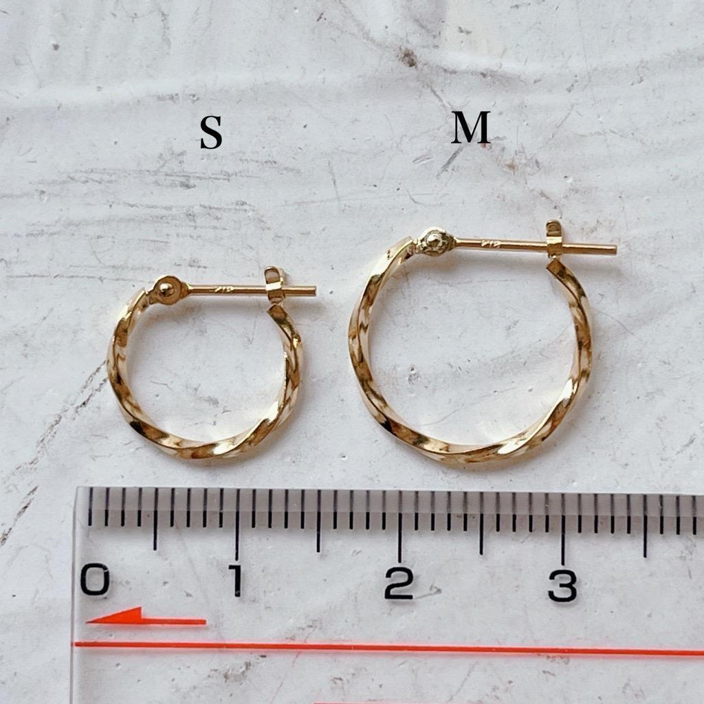 新品 本物 K18 18K ピアス フープ フープピアス 18金 ゴールド M