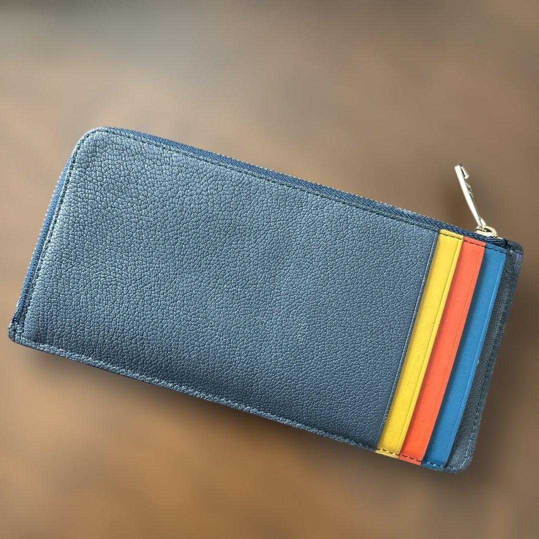 Paul Smith 長財布 ネイビー レザー - メルカリ
