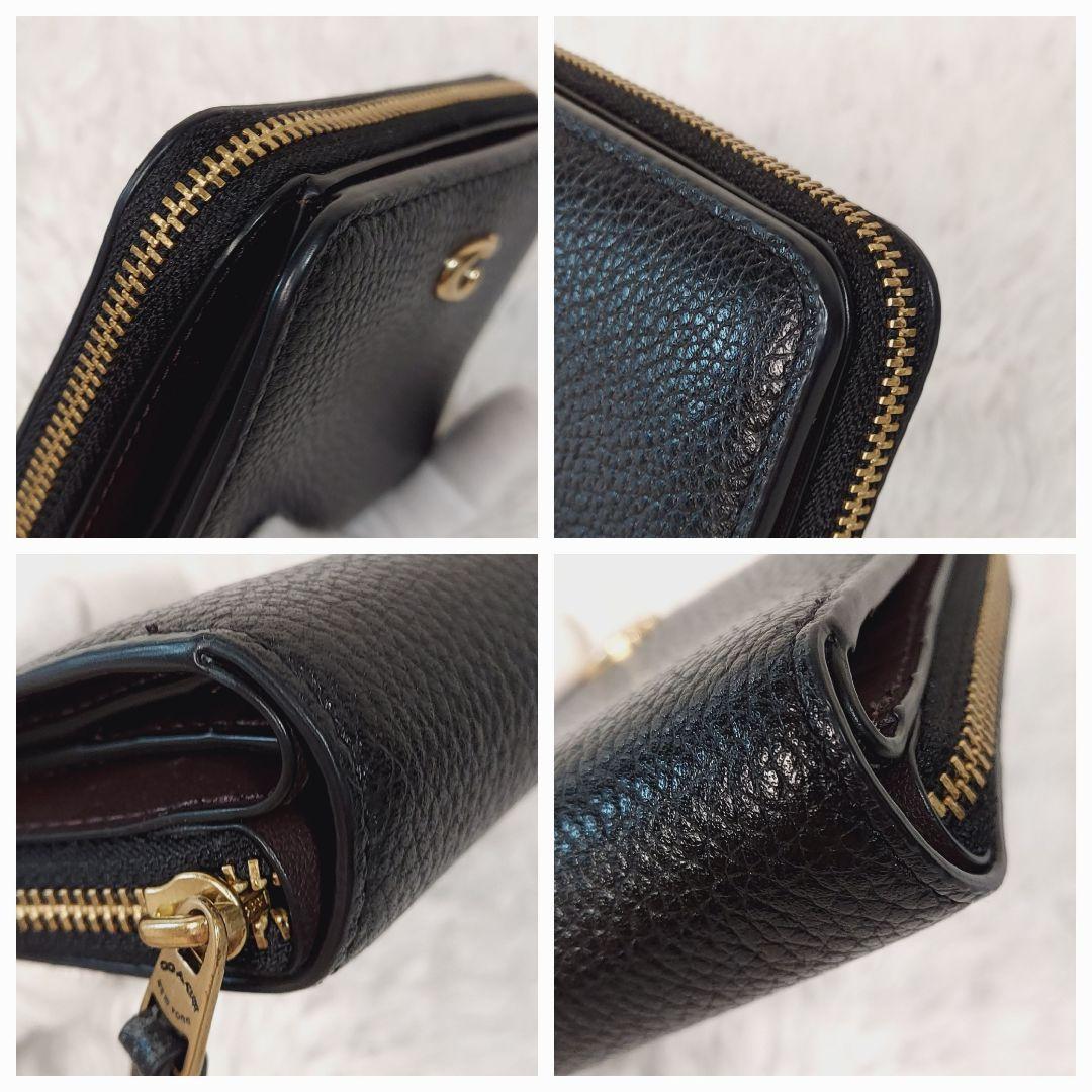【COACH】ビルフォールド ウォレット ラウンドジップ レザー 黒 ミニ財布♡