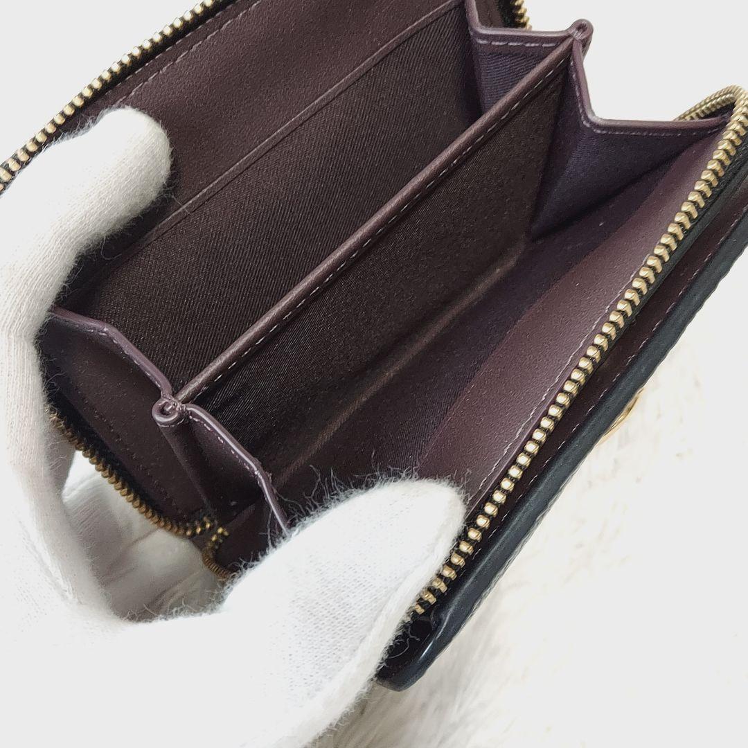 COACH】ビルフォールド ウォレット ラウンドジップ レザー 黒 ミニ財布♡