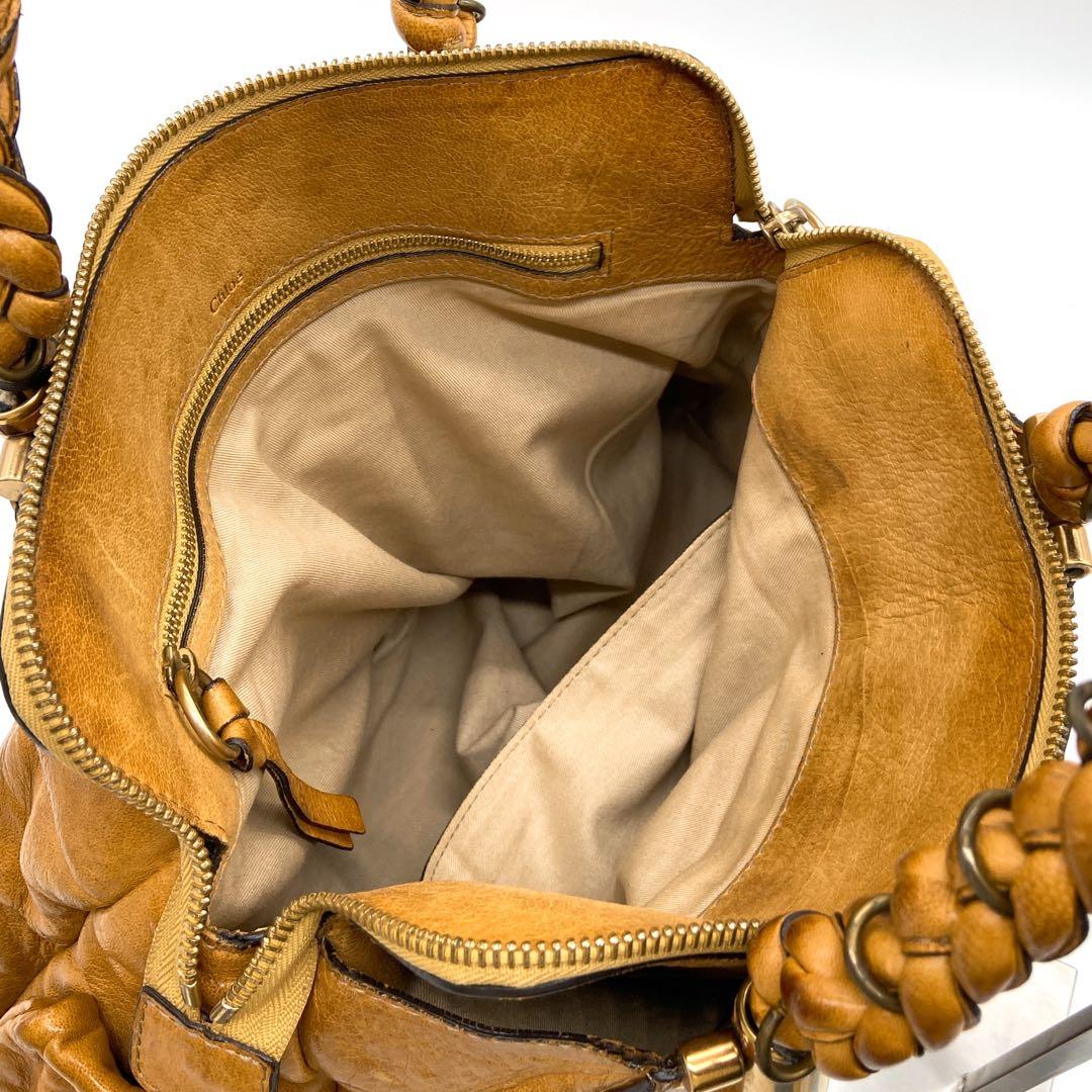 Chloe クロエ エロイーズ 編み込み トートバッグ レザー キャメル Chloe クロエ エロイーズ 編み込み トートバッグ レザー キャメル