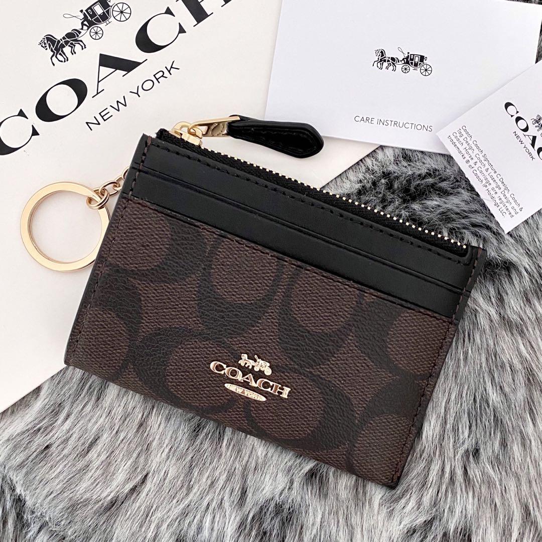 新品☆COACH コーチ　コインケース　ブラウン レザー コインケース
