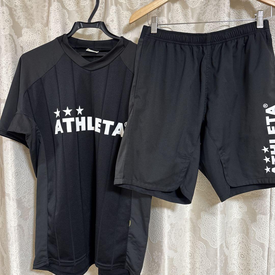 ATHLETA ブラック サッカーウェア 上下セット L - メルカリ
