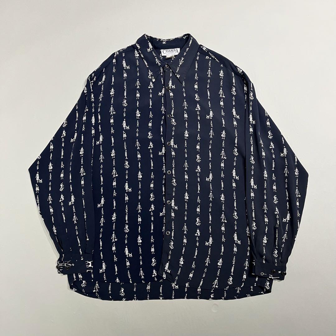CASANOVA human pattern rayon shirt