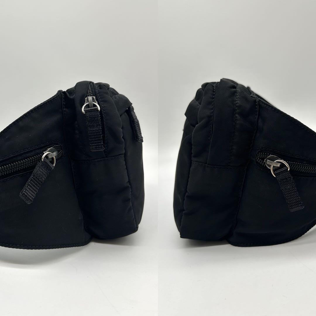 極美品】プラダ ボディバッグ テスートナイロン 三角ロゴ 黒