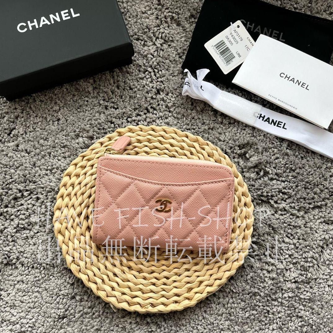 CHANEL ピンク レザー カードケース - メルカリ